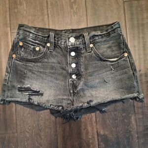 Black Levi Distressed Shorts!